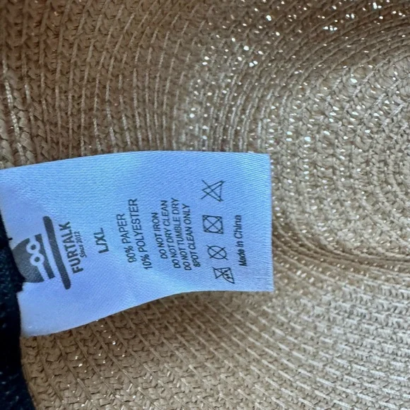 Furtalk Fedora Straw Sun Hat for Men & Women Foldable Roll L/XL NWOT - Picture 5 of 6